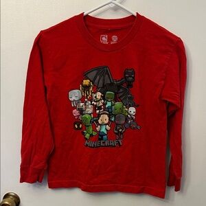 Mojang Minecraft Long Sleeve Red Size YS